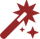 A red icon of a magic wand
