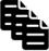 Black icon of three pieces of paper